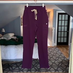 Figs XS High Wasted Yola Skinny Scrub Pants Deep Purple